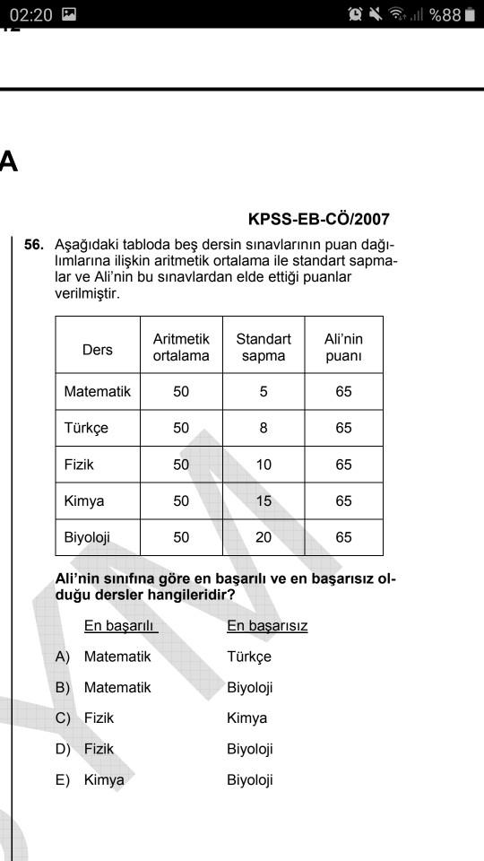 Bu KPSS Istatistik Sorusunu Sebebiyle Birlikte Aciklar Misiniz?