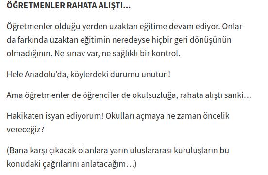 Nagehan Alçı, Öğretmenler rahata alıştı dedi. Ne düşünüyorsunuz?