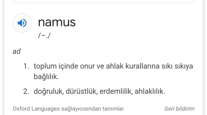 Namusu iyi kavrayabilmek.