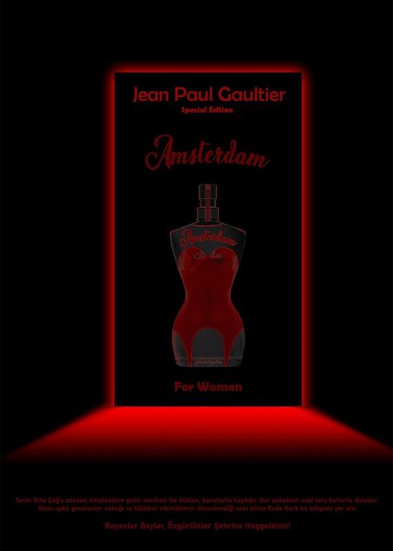 Jean Paul Gaultier Amsterdam Serisi için tasarladığım parfüm şişesi ve posteri sizce nasıl duruyor?