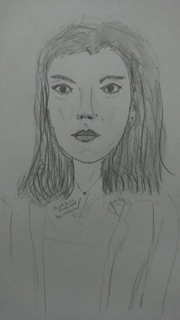 Cansu Dere kara kalem çalışmam