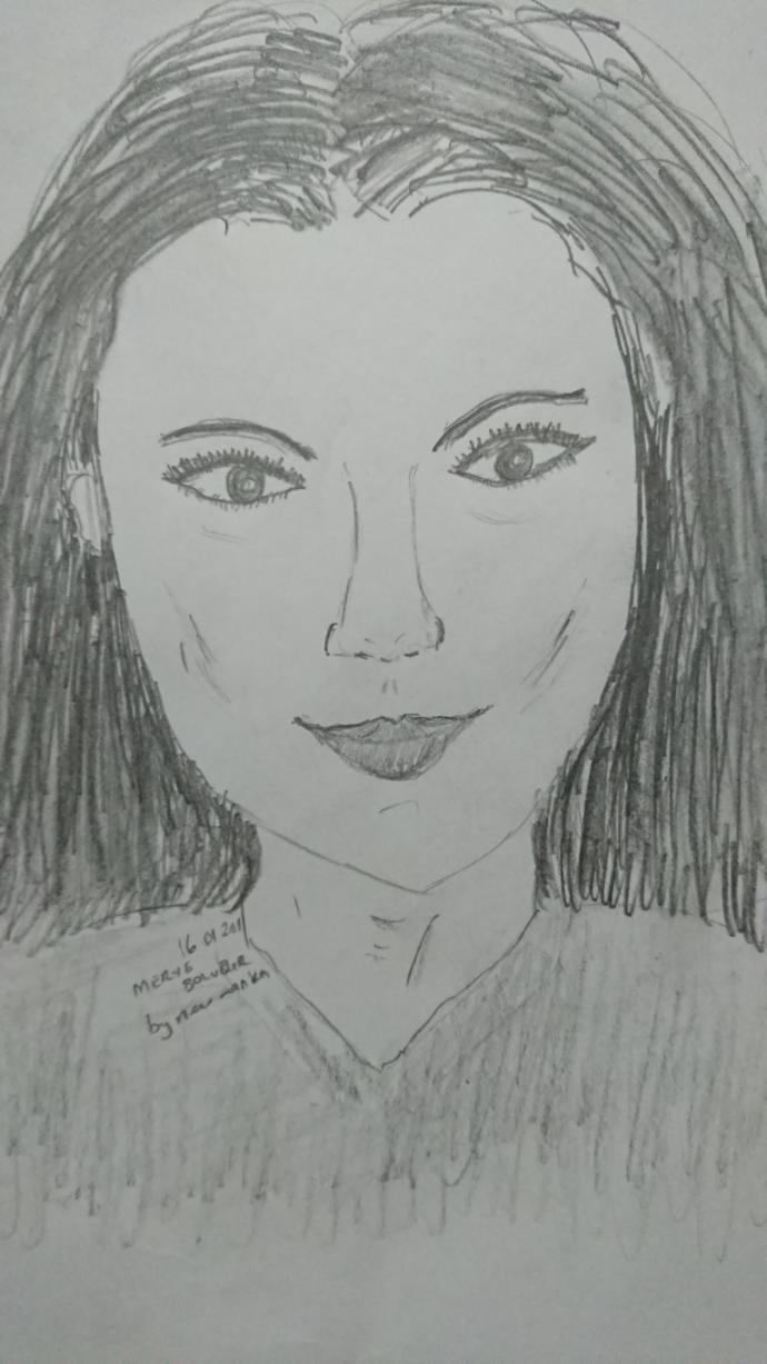 Merve Boluğur kara kalem çalışmam