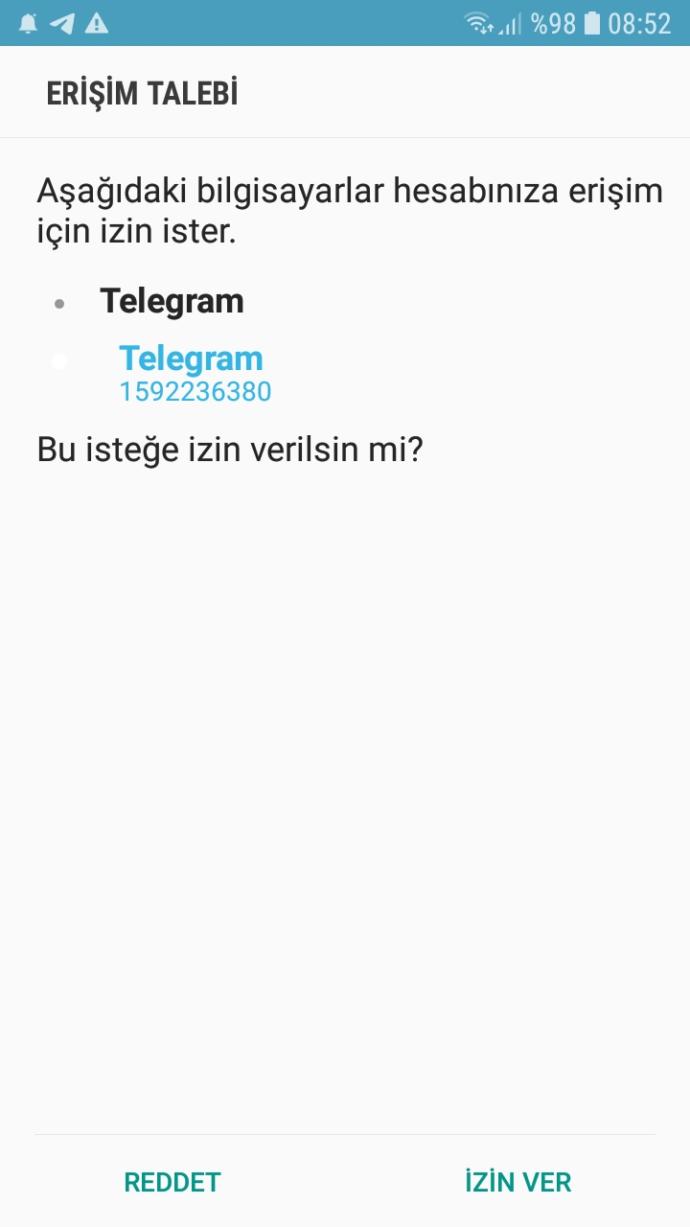 Telegramda Erişim İçin İzin İsteği Ne?