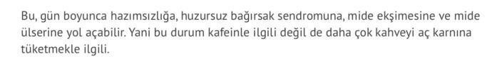 Aç karna kahve içmenin zararları?