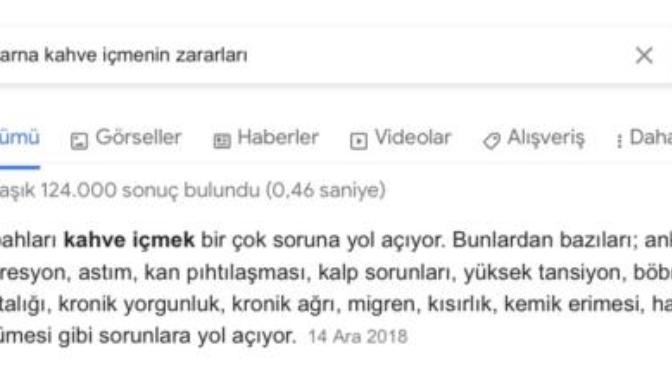 Aç karna kahve içmenin zararları?
