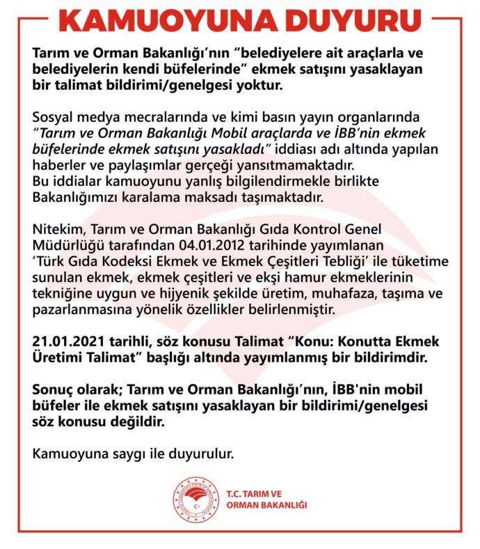 Bakanlik açıklaması.
