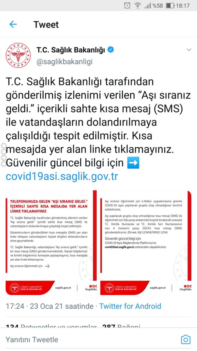 Sağlık Bakanlığından aşı mesajı geldi mi?