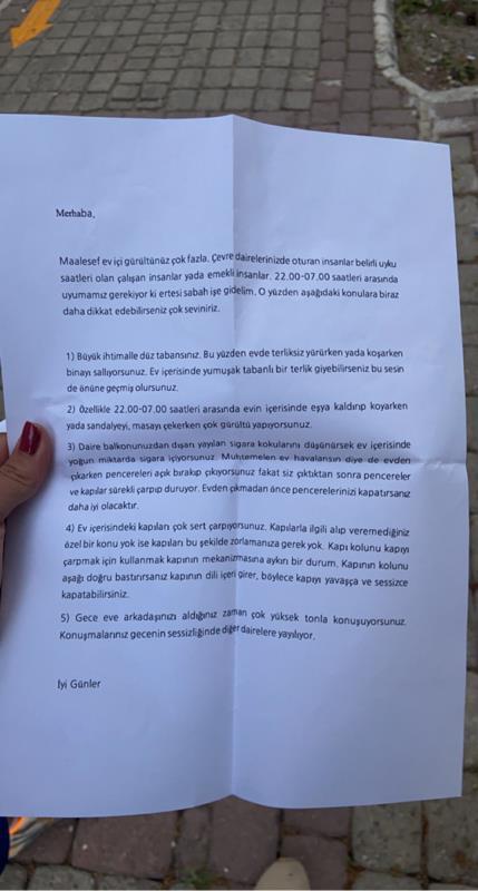 Komşundan şöyle bir uyarı mektubu alsaydın cevabın ne olurdu?