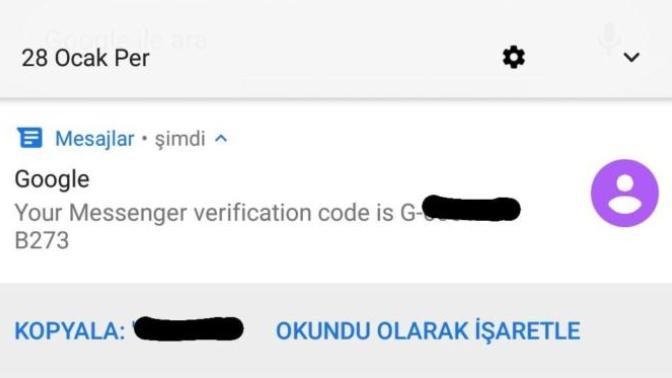 Bu mesaj ne anlama geliyor?
