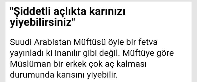 Müslüman bir kadın çok aç kaldığı zaman kocasını yiyebilir mi?