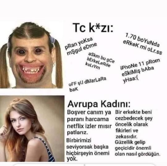 TC kızı vs Avrupa kızı, sizce doğru mu?