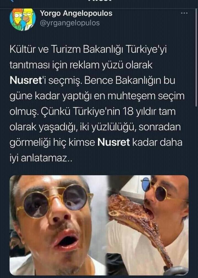 Kültür ve Turizm bakanlığının reklam yüzü olarak Nusreti seçmesini nasıl buldunuz?