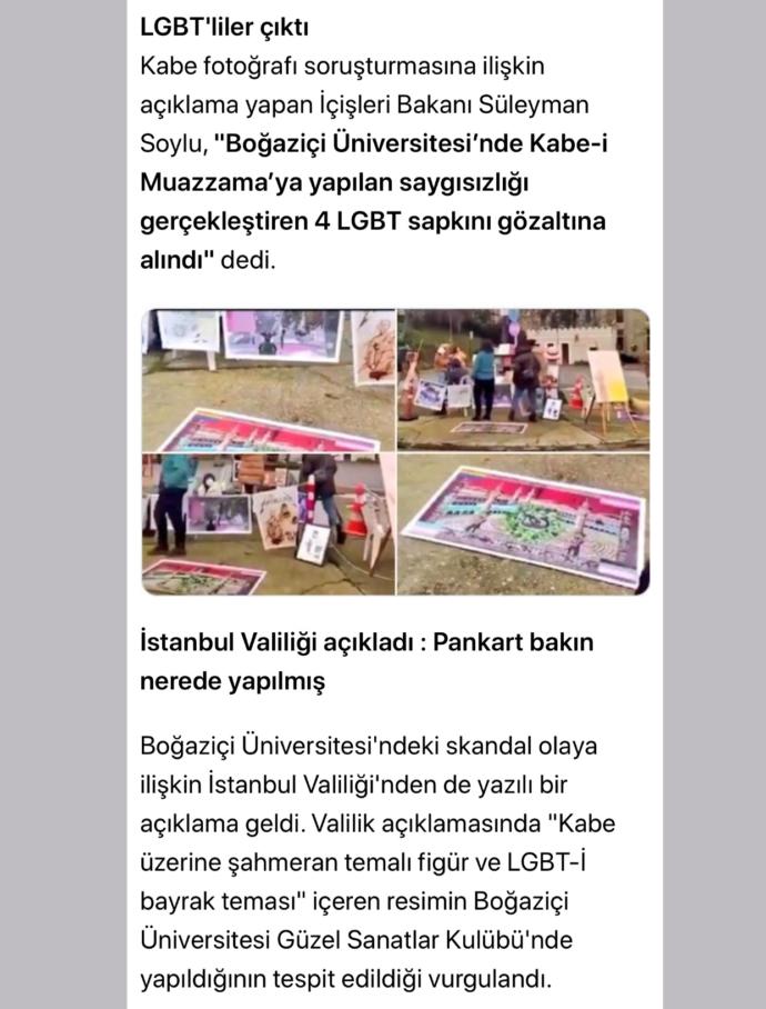Boğaziçi Üniversitesinde Kabe fotoğrafı skandalı! 4 LGBTli gözaltında?