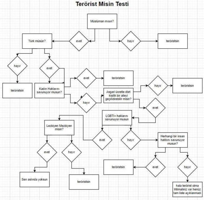 Terörist misiniz testini yaptınız mı?