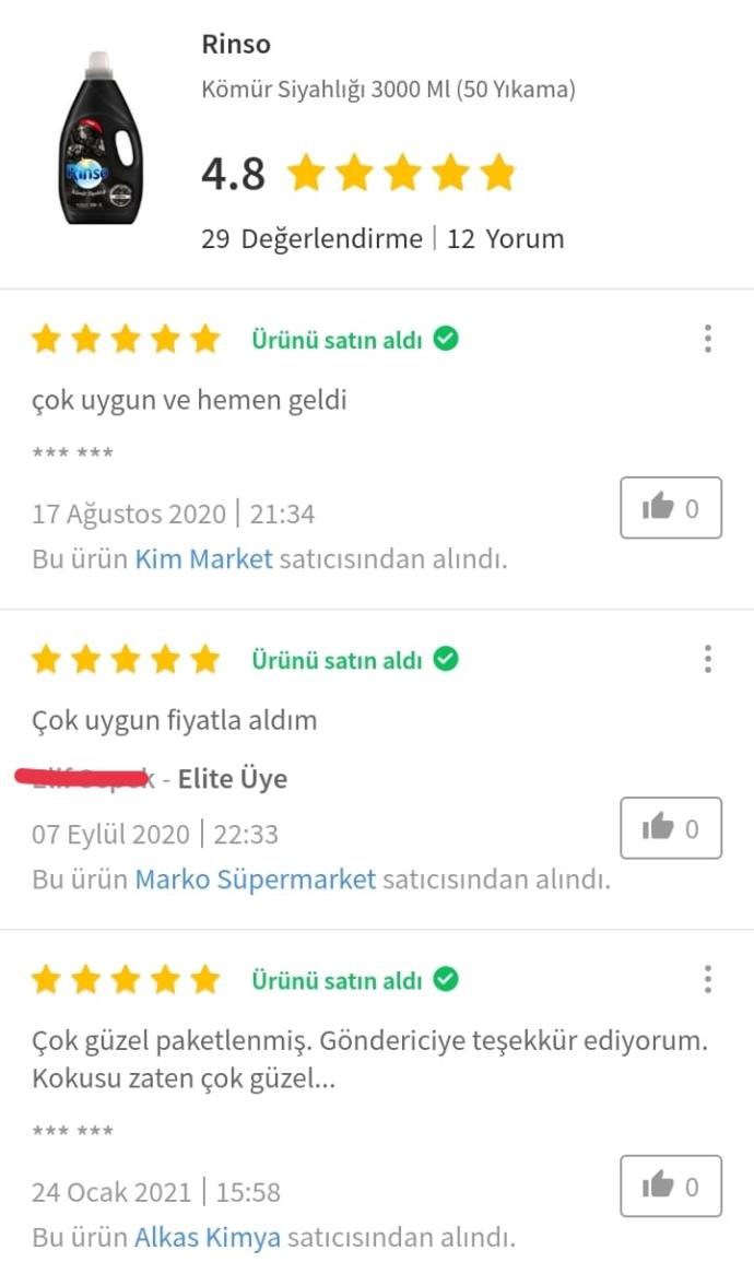 Rinso Kmür Siyahlığı Deterjan yorumları