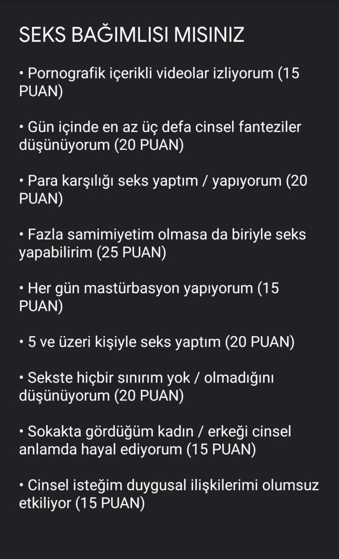 Cinsellik bağımlısı olduğunuzu düşünüyor musunuz?