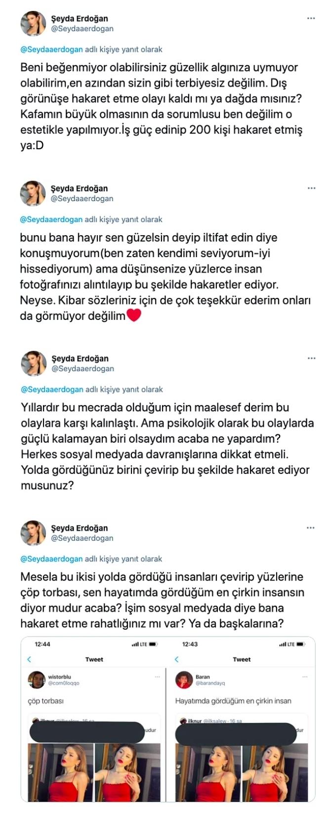 Şeyda Erdoğan, Twitterda hakaretlere isyan etti. Sosyal medya zorbalığı ne zaman bitecek?