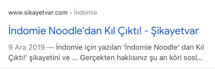 Noodle ın içinden böcek çıktı?