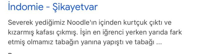 Noodle ın içinden böcek çıktı?