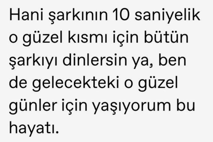 Hangi şarkının 10 saniyelik o güzel kısmı için bütün şarkıyı dinliyorsunuz?