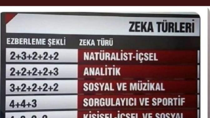 TC kimlik numarasının ezberleme şekline göre zeka tipleriymiş. Peki ya Ya sizin nasil?
