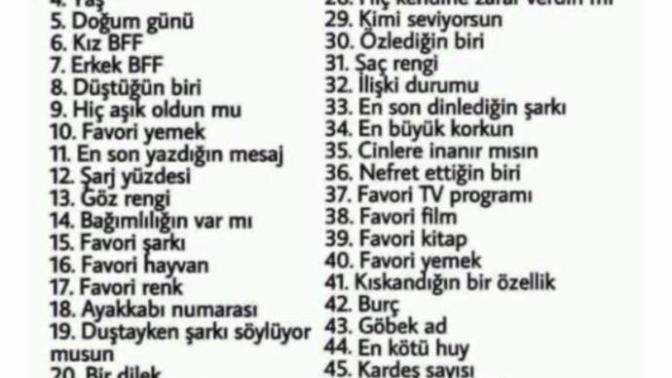 Bana sormak istediğin bir şey var mı?