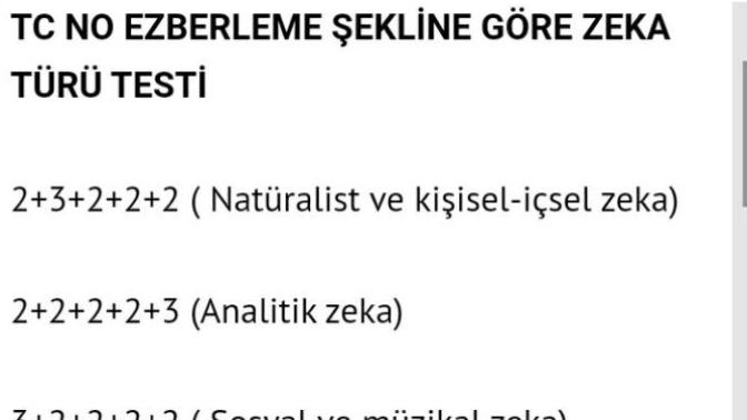 TC kimlik no ezberleme şeklinin zeka türünü belirlediği iddia ediliyor. Siz nasıl ezberlediniz?