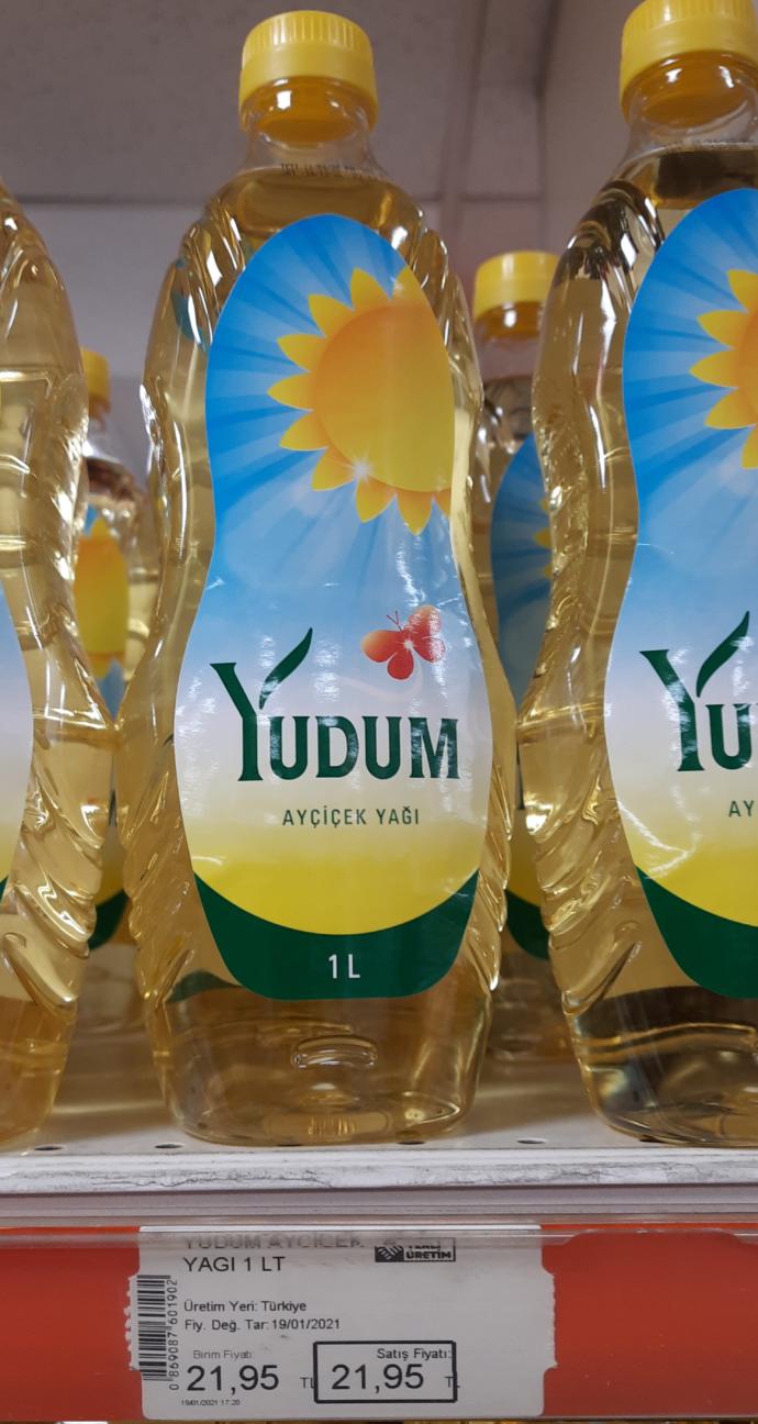 Türkiye ayçiçek yağı fiyatı 21,95 TL