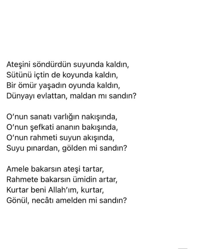 En Sevdiğin söz/şiirler nedir?