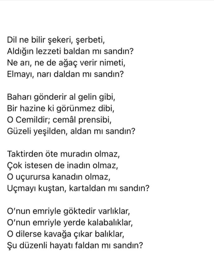 En Sevdiğin söz/şiirler nedir?