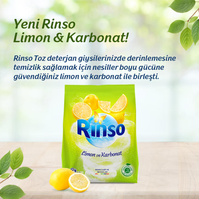Rinso Limon ve Karbonat toz deterjan