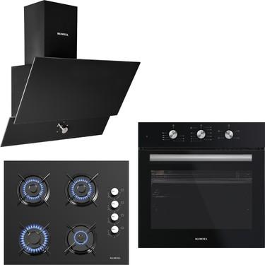 Kumtel Kristal Plus Siyah Cam Ankastre