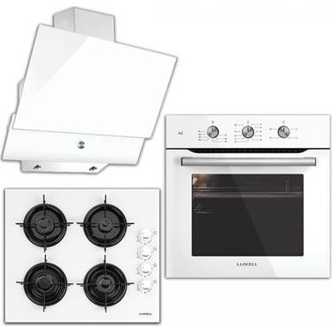 Luxell Kristal Serisi Beyaz Cam Ankastre Set
