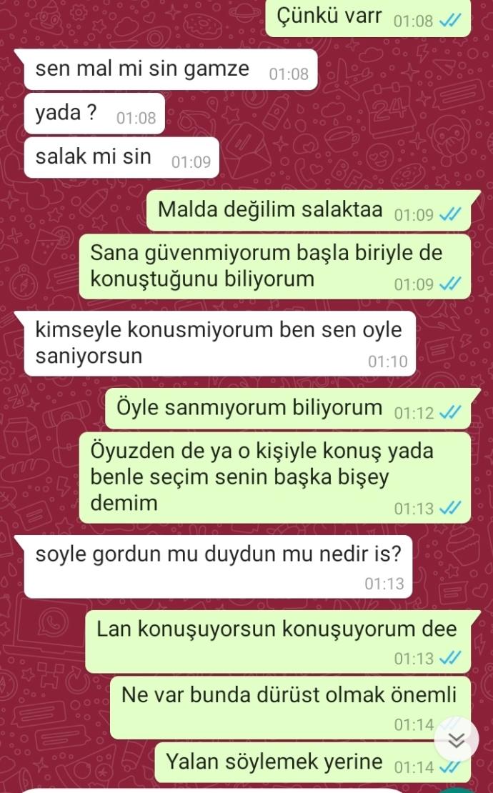 Sevgilimin başkasıyla konuştuğunu düşünüyorum biraz saçmaladım mi sizcede?