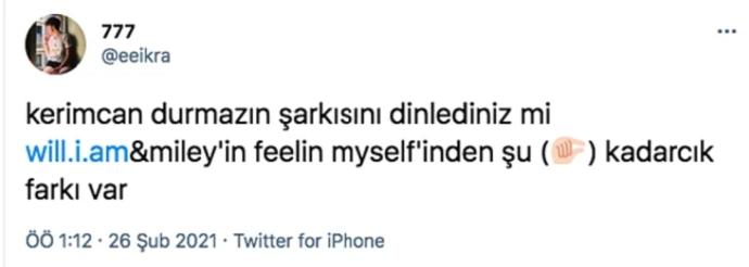 Kerimcan Durmazın Peşimde şarkısının çalıntı iddiası hakkında düşünceleriniz neler?
