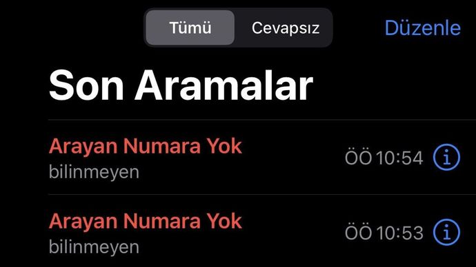 arayan numara yok nedir?
