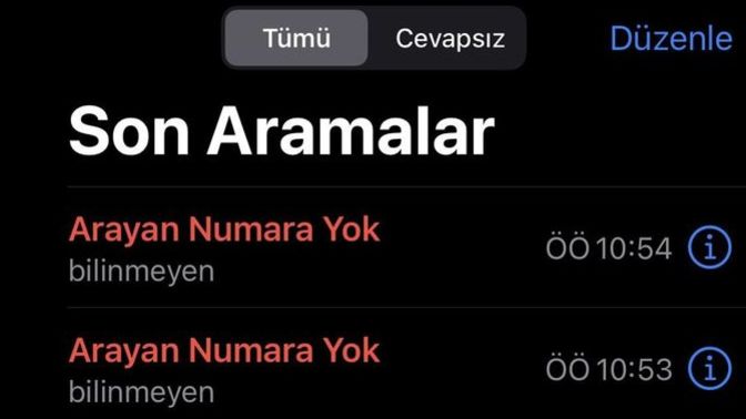 Telefonda arayan numara yok nedir, ne anlama gelir?