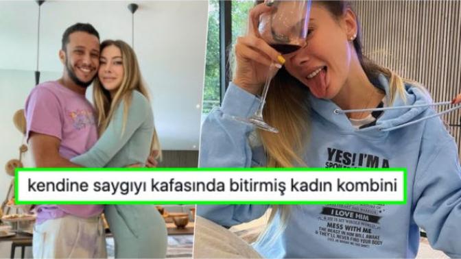 "Ben erkek arkadaşımın malıyım" tişörtü giyen Şeyma Subaşı'nın sevgisi kıskanılası mı?