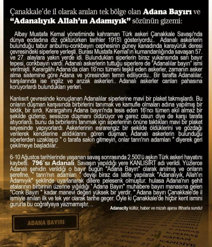 Adanalıyık Allahın Adamıyık sözünü biliyorsunuzdur, peki hikayesini biliyor muydunuz?