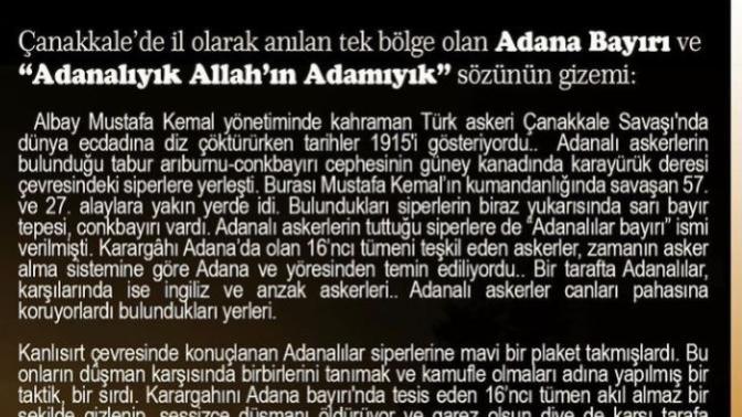 Adanalıyık Allah'ın Adamıyık sözünü biliyorsunuzdur, peki hikayesini biliyor muydunuz?