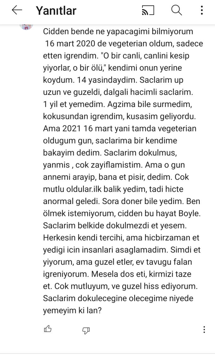 Bana gelen bir yorum.