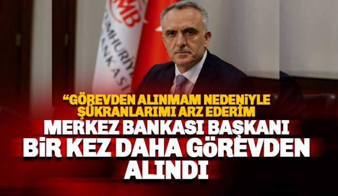TCMB Başkanı Naci Ağbal görevden alınmasın sonrası "... şükranlarımı arz ederim..." dedi.