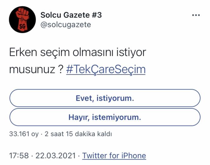 Erken seçim olmasını istiyor musunuz?