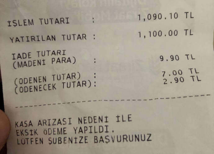 ATM PARAYI KABUL ETMİŞ Mİ?