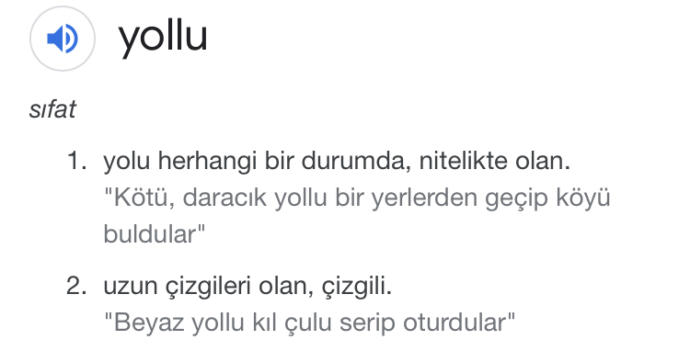 "yollu" diye kime denir?