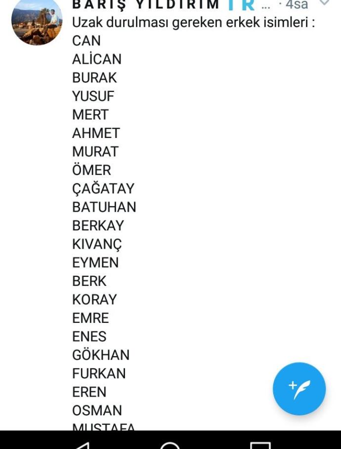 Bu isimdekiler engel ahhahah :P
