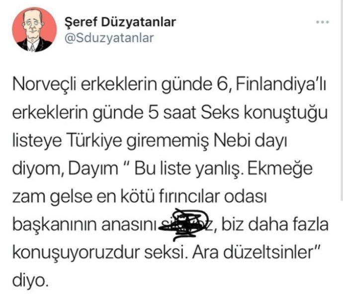 Türk erkeklerinin günlük seks konuşma süre sıralamasına girememiş olması hakkındaki düşünceleriniz neler?