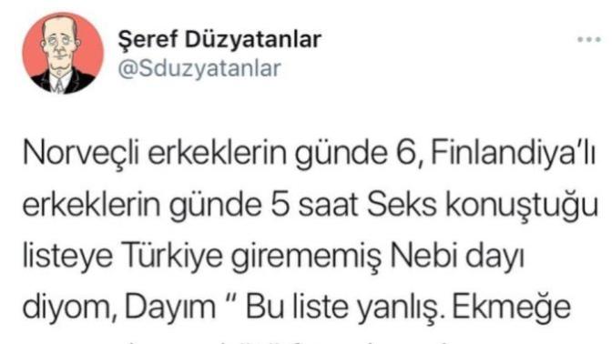 Türk erkeklerinin günlük seks konuşma süre sıralamasına girememiş olması hakkındaki düşünceleriniz neler?