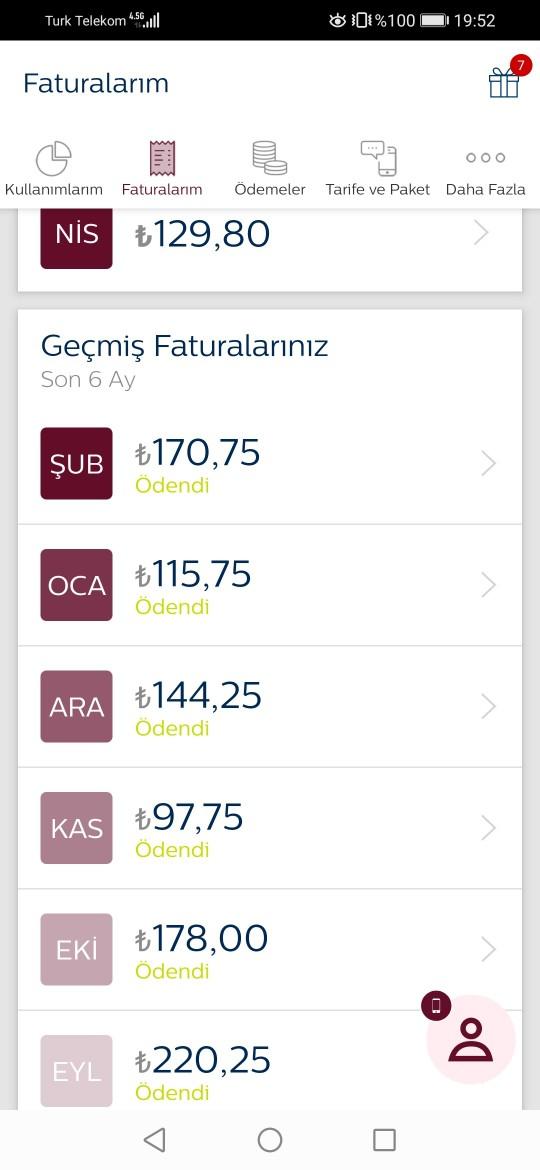 Cep telefonu tarifenizin aylık ücreti ne kadar?
