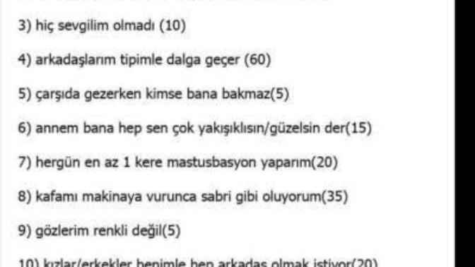 Puanlamaya göre ne kadar çirkinsin?
